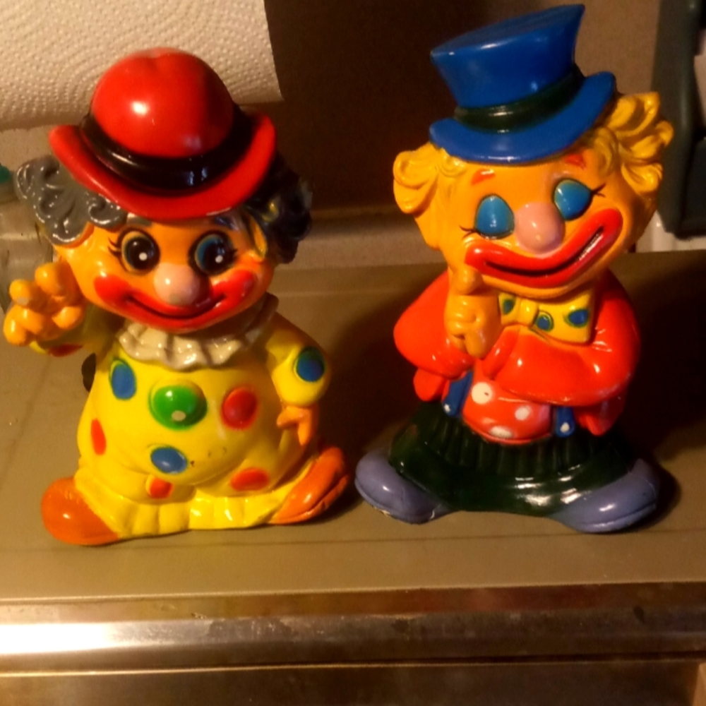 Creepy 1960's clown coin Banks